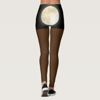 Starry Sky Moon Butt African-American Bare Legs Leggings