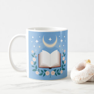 Starry Sky Moon Flowers Book Lover Classic Mug