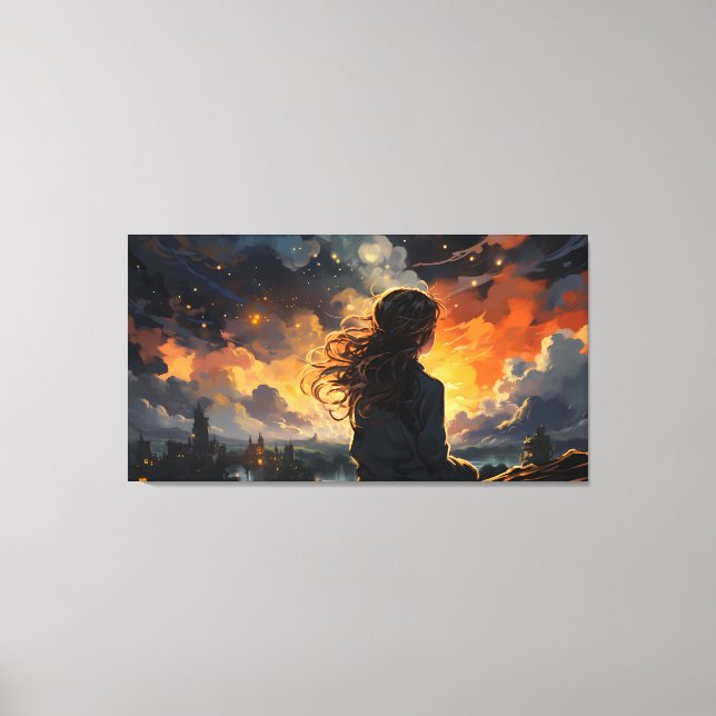 Starry Sky on Fire Canvas Print (Front)