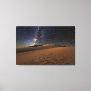 Starry Sky over the Sand Dunes Gobi Desert Canvas Print