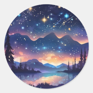 Starry Sky Serenity Classic Round Sticker