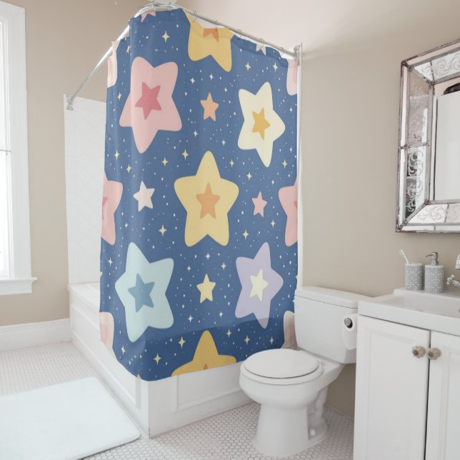 Starry Sky Shower Curtain (In Situ)