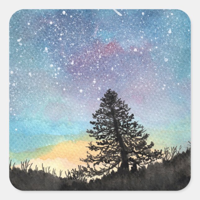 Starry Sky Square Sticker (Front)