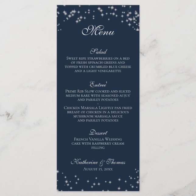 Starry Sky Wedding Menu (Front)