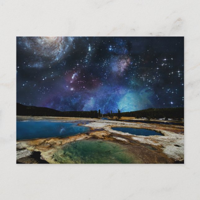 Starry Sky Yellowstone National Park Postcard (Front)