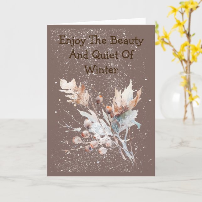Starry Snowfall Sweet Winter Card (Yellow Flower)