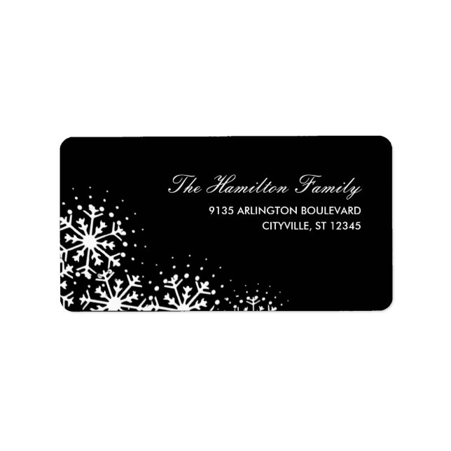 Starry Snowflakes Holiday Address Label (Front)