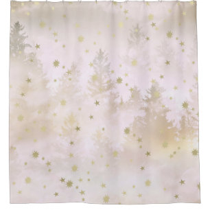 Starry Soft Blush White Forest Dream #1 #decor   Shower Curtain