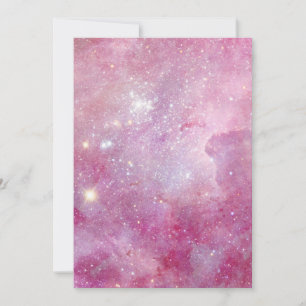 Starry Space Light Pink Watercolor Stars Galaxy Thank You Card