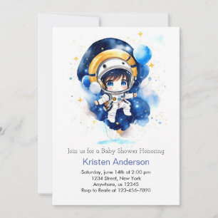 Starry Space Magic Boy Baby Shower Invitation