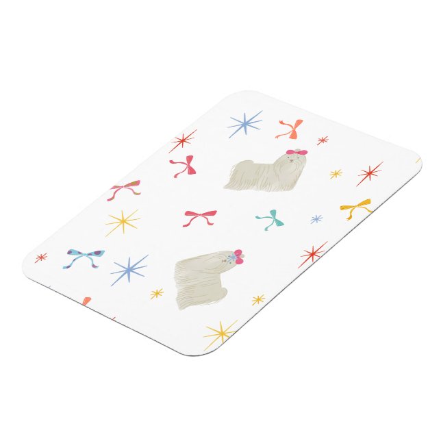 Starry Sparkle Cute Puppy  Wishes Magnet (Left Side)
