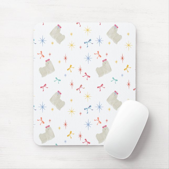 Starry Sparkle Cute Puppy  Wishes Mouse Mat (With Mouse)