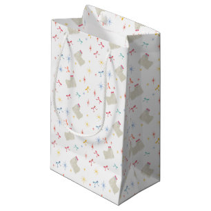 Starry Sparkle Cute Puppy Wishes Small Gift Bag