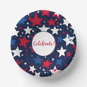 Starry Splendour: Red, White Blue Party Paper Bowl Paper Plate