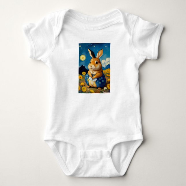 Starry Spring Bunny Baby Body Suit  Bodysuit (Front)