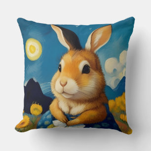Starry Spring Bunny  Cushion