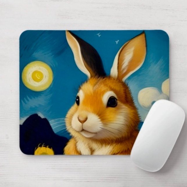 Starry Spring Bunny Mousepad (Creator Uploaded)