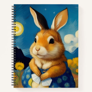 Starry Spring Bunny Notebook