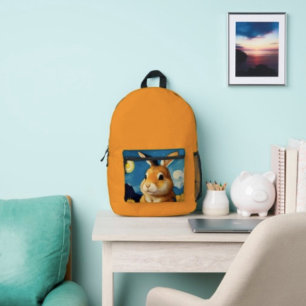 Starry Spring Bunny  Printed Backpack