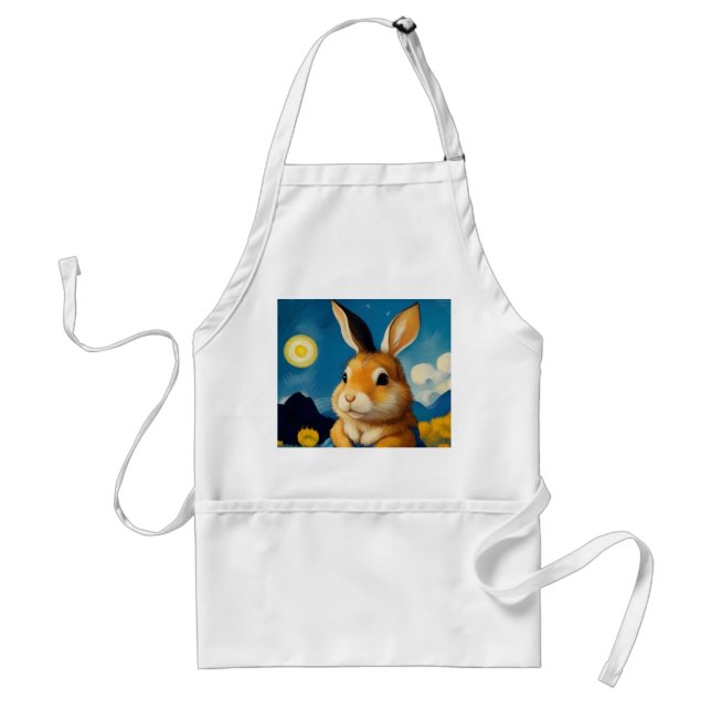 Starry Spring Bunny Standard Apron (Front)