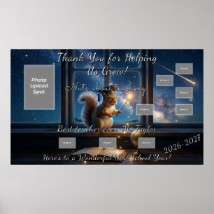 Starry Squirrel Teacher Appreciation Printed Poster