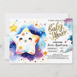 Starry Stardust Dreams Baby Shower Invitation