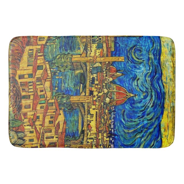 Starry Starry Night Florence Italy Bath Mat (Front)