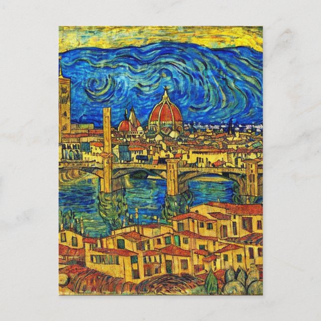 Starry Starry Night Florence Italy Postcard (Front)
