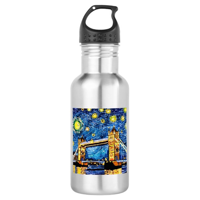 Starry Starry Night London England 532 Ml Water Bottle (Front)