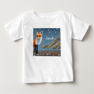 Starry Starry Night Storybook Fox Baby T-Shirt