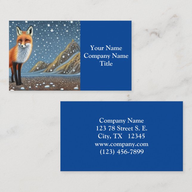 Starry Starry Night Storybook Fox Business Card (Front/Back)