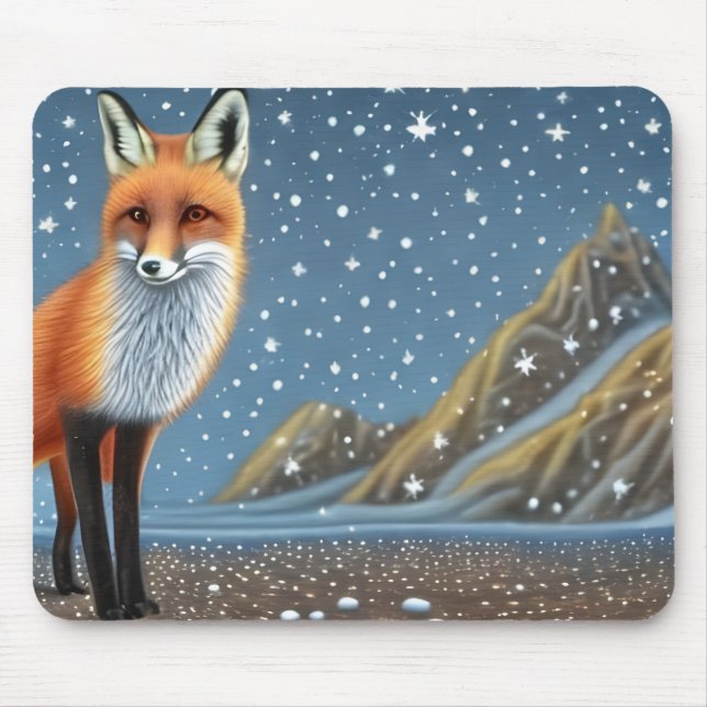 Starry Starry Night Storybook Fox Mouse Mat (Front)