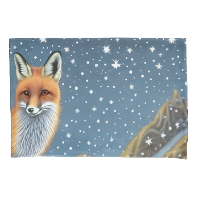 Starry Starry Night Storybook Fox Pillowcase (Front)