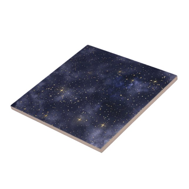 Starry Starry Night Watercolor Tile (Side)