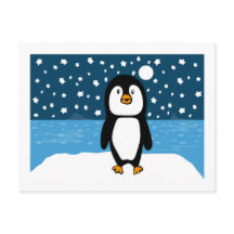 Starry Starry Penguin Holiday Postcard