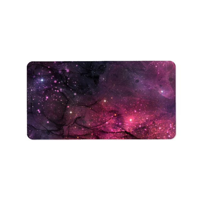 Starry Stars Outer Space Galaxy Planetary Pattern Label (Front)