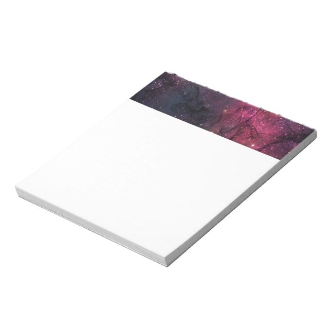Starry Stars Outer Space Galaxy Planetary Pattern Notepad (Rotated)