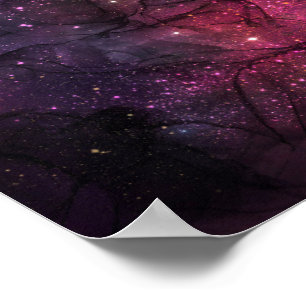 Starry Stars Outer Space Galaxy Planetary Pattern Poster