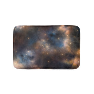 Starry Stars Space Galaxy Blue Black Pattern Bath Mat