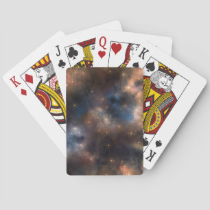 Starry Stars Space Galaxy Blue Black Pattern Playing Cards