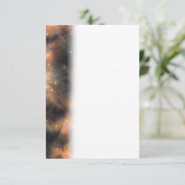 Starry Stars Space Galaxy Blue Black Pattern Thank You Card (Standing Front)