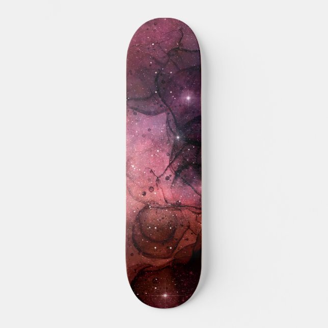 Starry Stars Space Galaxy Pattern Outer Space Skateboard (Front)