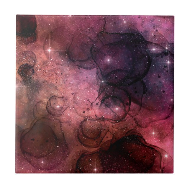 Starry Stars Space Galaxy Pattern Outer Space Tile (Front)