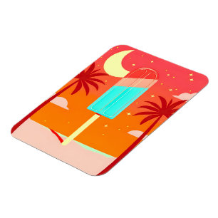 Starry Summer Palm Ice Oasis Magnet