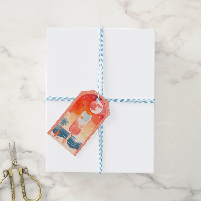 Starry Summer Tropical Night Gift Tags (With Twine)