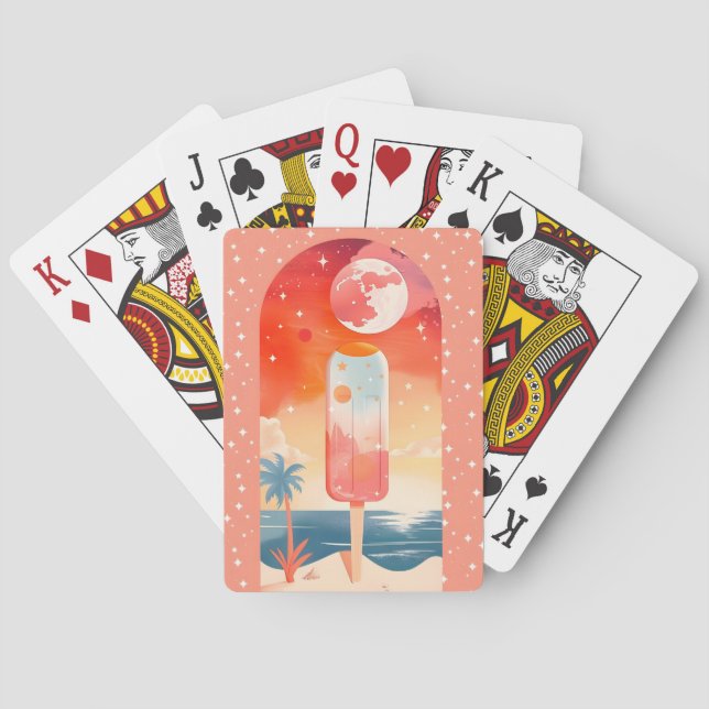 Starry Summer Tropical Night Playing Cards (Back)