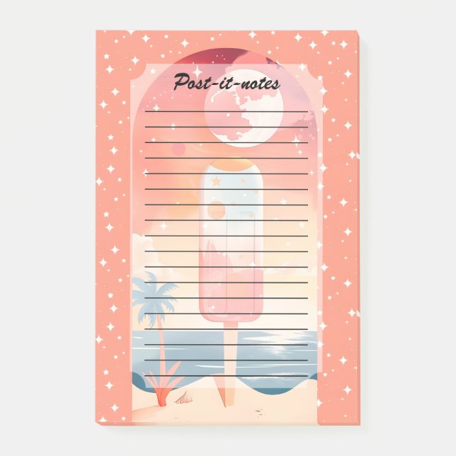 Starry Summer Tropical Night Post-it Notes (Front)
