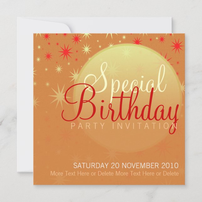 Starry Sunset Party Birthday Invitation (Front)