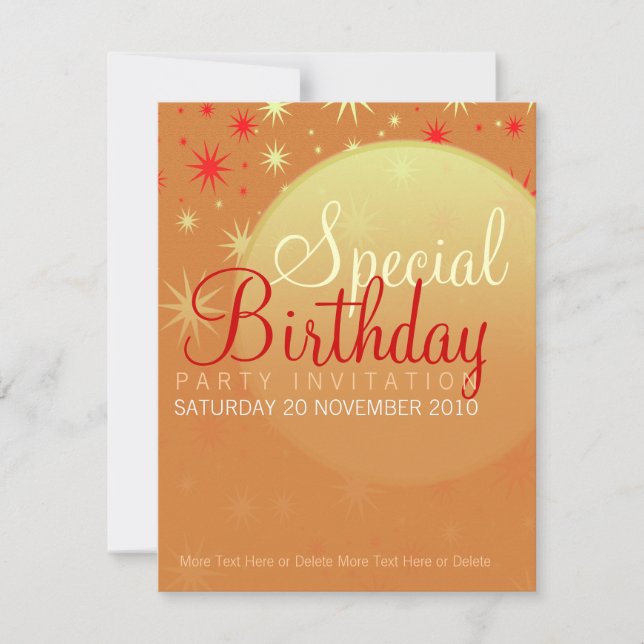 Starry Sunset Party Birthday Invitation (Front)