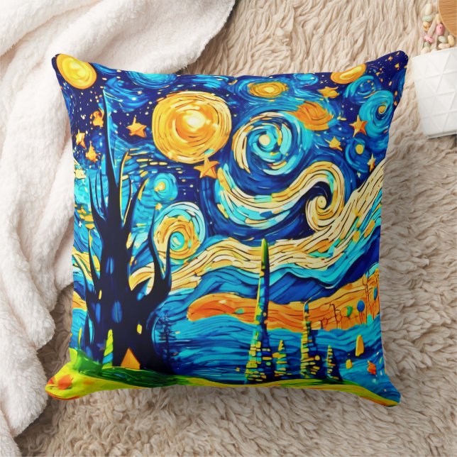 Starry Surrealism Inspired Artwork Cushion (Blanket)